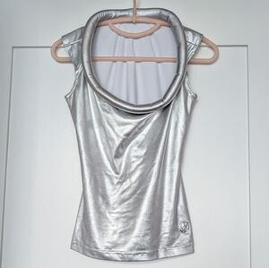 Cyberdog rare Silver PVC Orbit Tank Vest Top Size S cyberpunk cyber goth rave